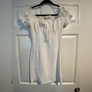 Love Tree White Smocked Off-Shoulder Dress